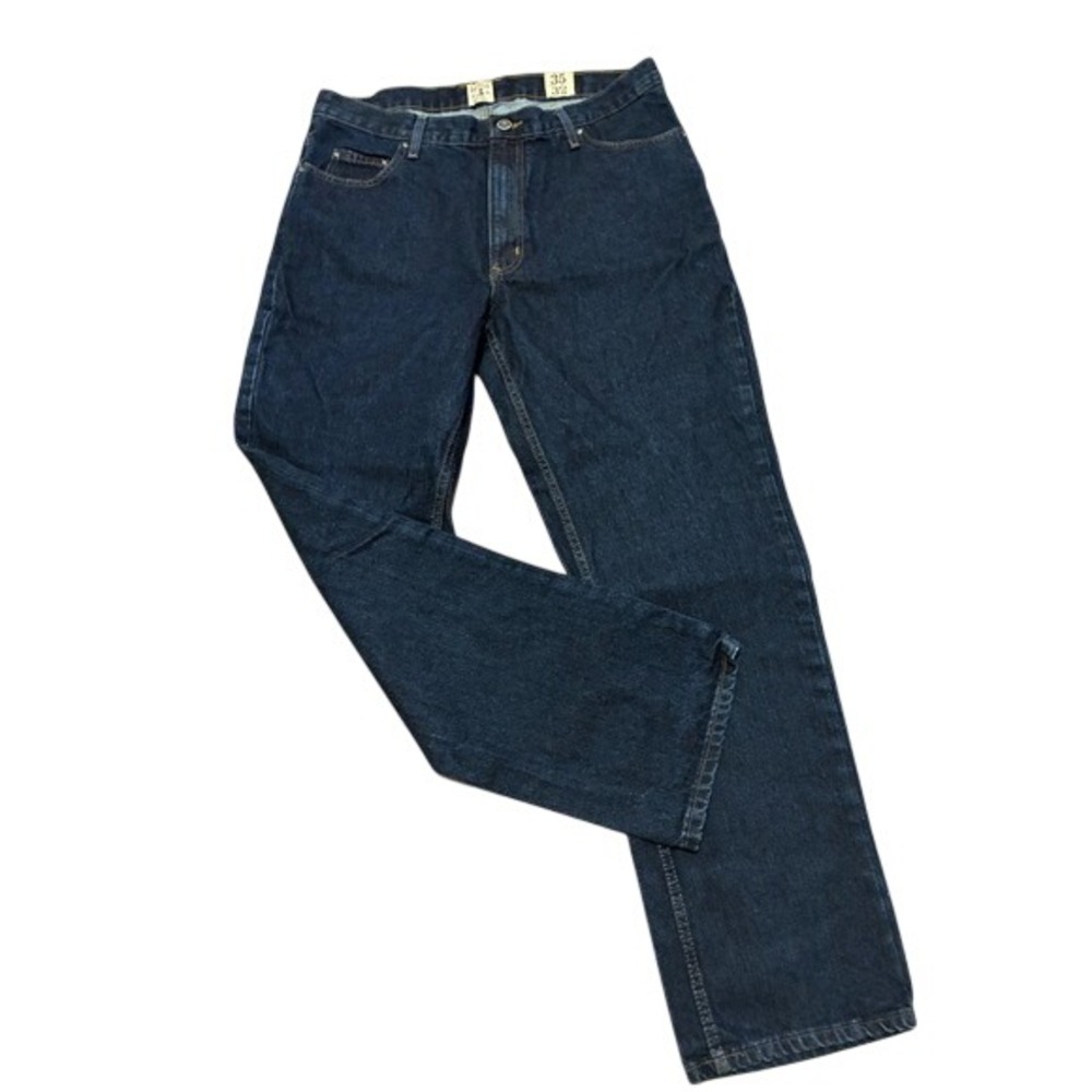 RedHead Brand Co Mens Dark Wash Indigo Straight Leg Denim Jeans 35x32